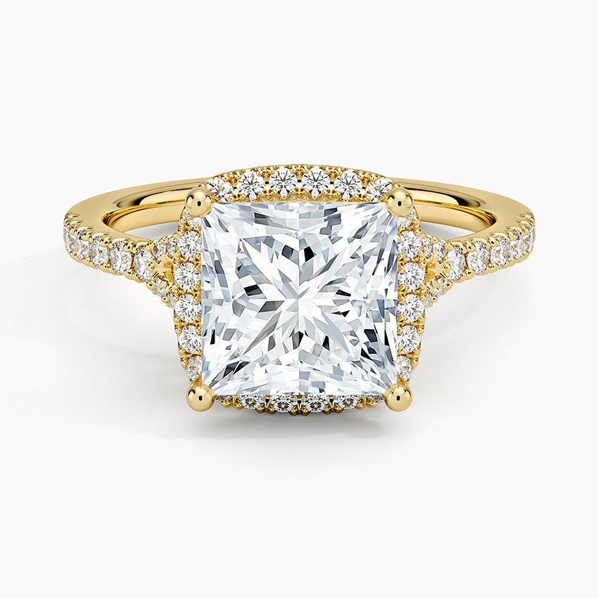 2,30 Karat Prenses Halo Tasarım Tektaş Laboratuvar Pırlanta Yüzük 18K -Novara - Bold Diamonds