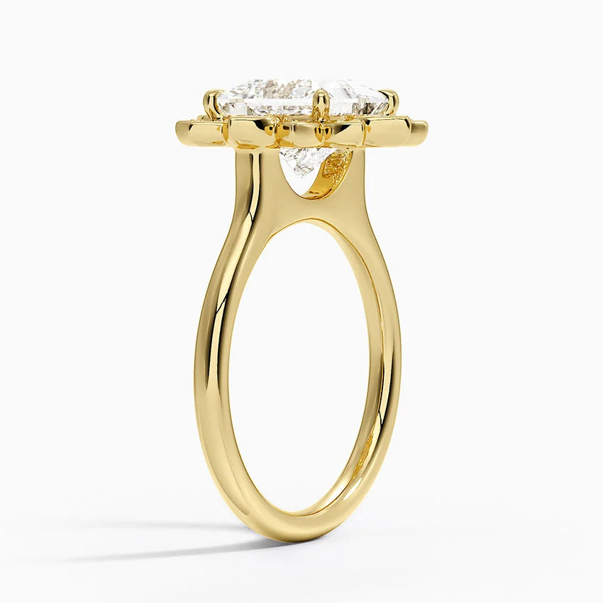 2,30 Karat Prenses Halo Tasarım Tektaş Laboratuvar Pırlanta Yüzük 18K - Solara - Bold Diamonds