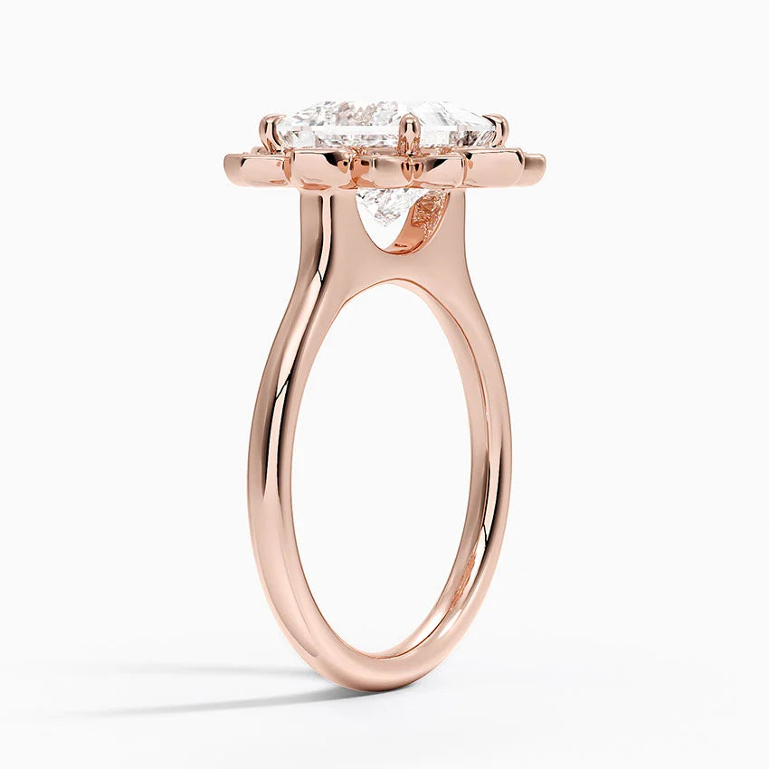 2,30 Karat Prenses Halo Tasarım Tektaş Laboratuvar Pırlanta Yüzük 18K - Solara - Bold Diamonds