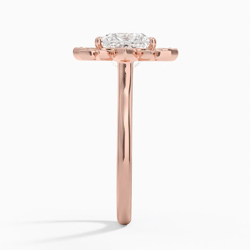 2,30 Karat Prenses Halo Tasarım Tektaş Laboratuvar Pırlanta Yüzük 18K - Solara - Bold Diamonds