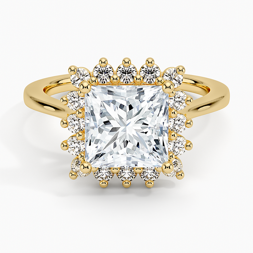 2,30 Karat Prenses Halo Tasarım Tektaş Laboratuvar Pırlanta Yüzük 18K -Vespera - Bold Diamonds