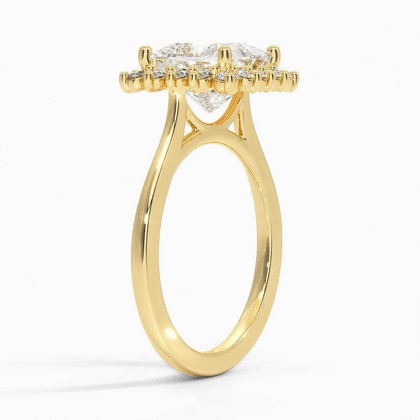 2,30 Karat Prenses Halo Tasarım Tektaş Laboratuvar Pırlanta Yüzük 18K -Vespera - Bold Diamonds