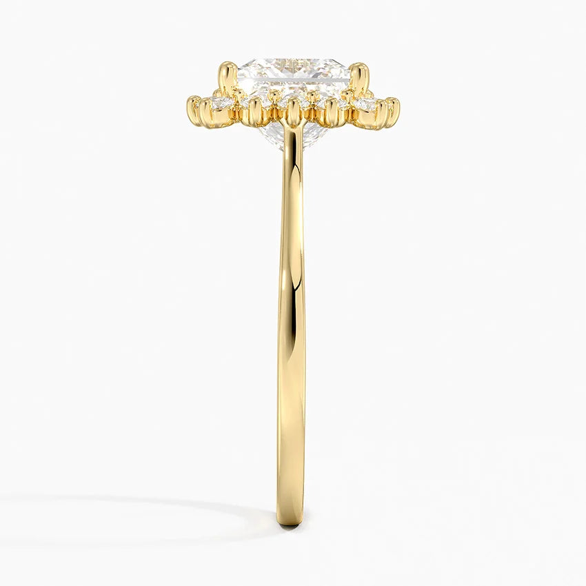 2,30 Karat Prenses Halo Tasarım Tektaş Laboratuvar Pırlanta Yüzük 18K -Vespera - Bold Diamonds