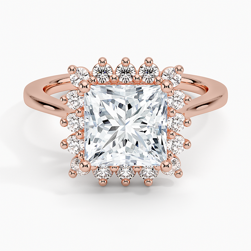 2,30 Karat Prenses Halo Tasarım Tektaş Laboratuvar Pırlanta Yüzük 18K -Vespera - Bold Diamonds