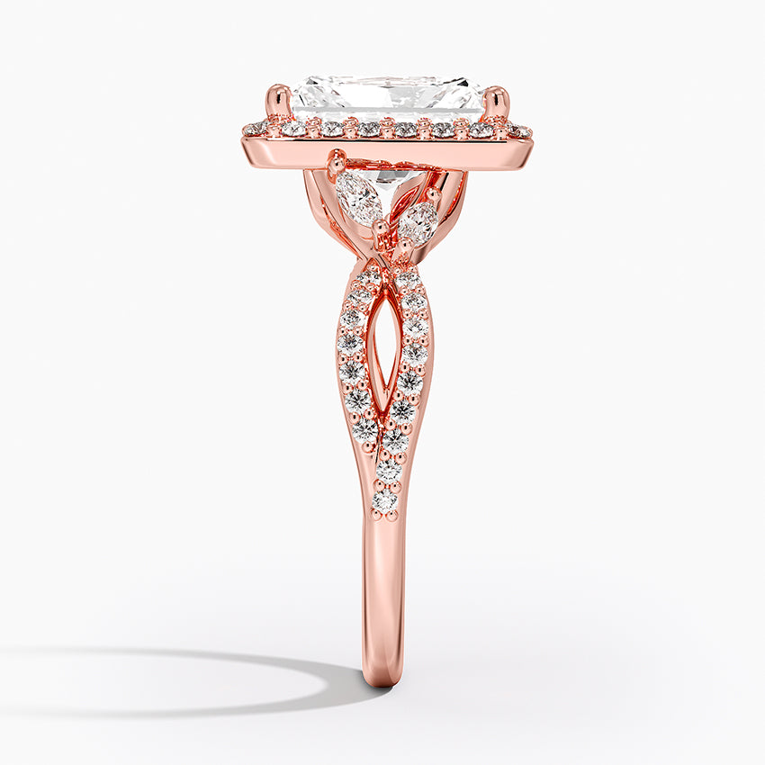 2.30 Karat Radiant Halo Tasarım Tektaş Laboratuvar Pırlanta Yüzük 18K-Coronae - Bold Diamonds
