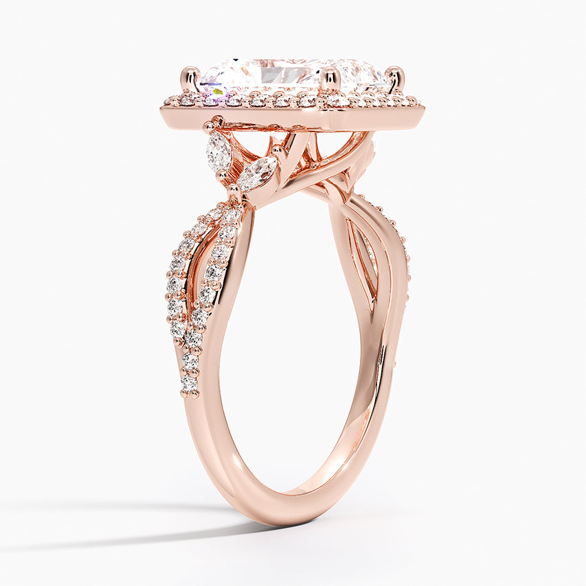 2.30 Karat Radiant Halo Tasarım Tektaş Laboratuvar Pırlanta Yüzük 18K-Coronae - Bold Diamonds