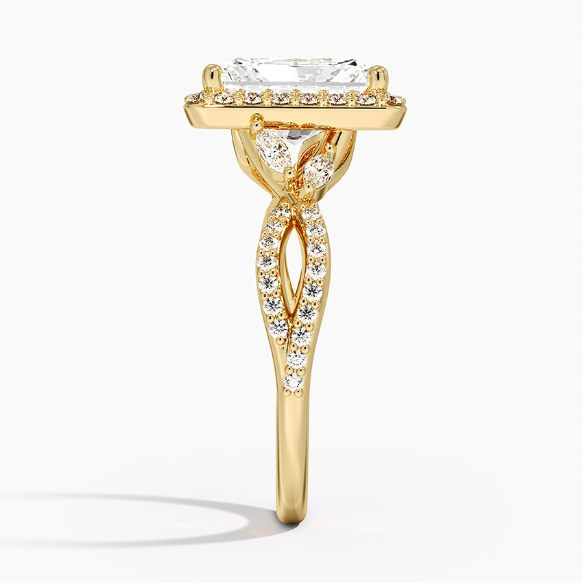 2.30 Karat Radiant Halo Tasarım Tektaş Laboratuvar Pırlanta Yüzük 18K-Coronae - Bold Diamonds