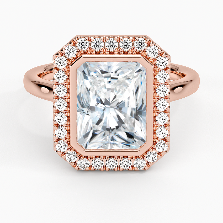 2,30 Karat Radiant Halo Tasarım Tektaş Laboratuvar Pırlanta Yüzük 18K- Eterna - Bold Diamonds