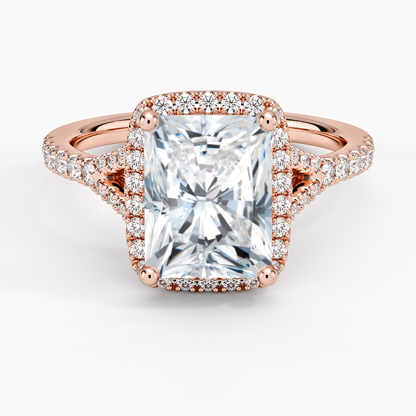 2,30 Karat Radiant Halo Tasarım Tektaş Laboratuvar Pırlanta Yüzük 18K -Novara - Bold Diamonds
