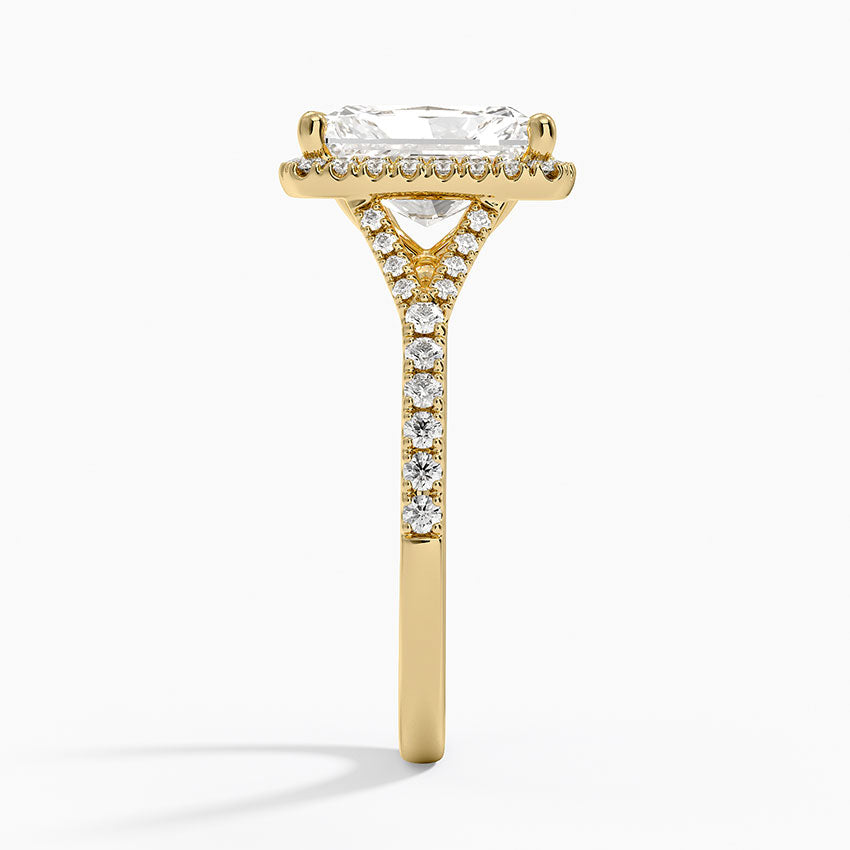 2,30 Karat Radiant Halo Tasarım Tektaş Laboratuvar Pırlanta Yüzük 18K -Novara - Bold Diamonds