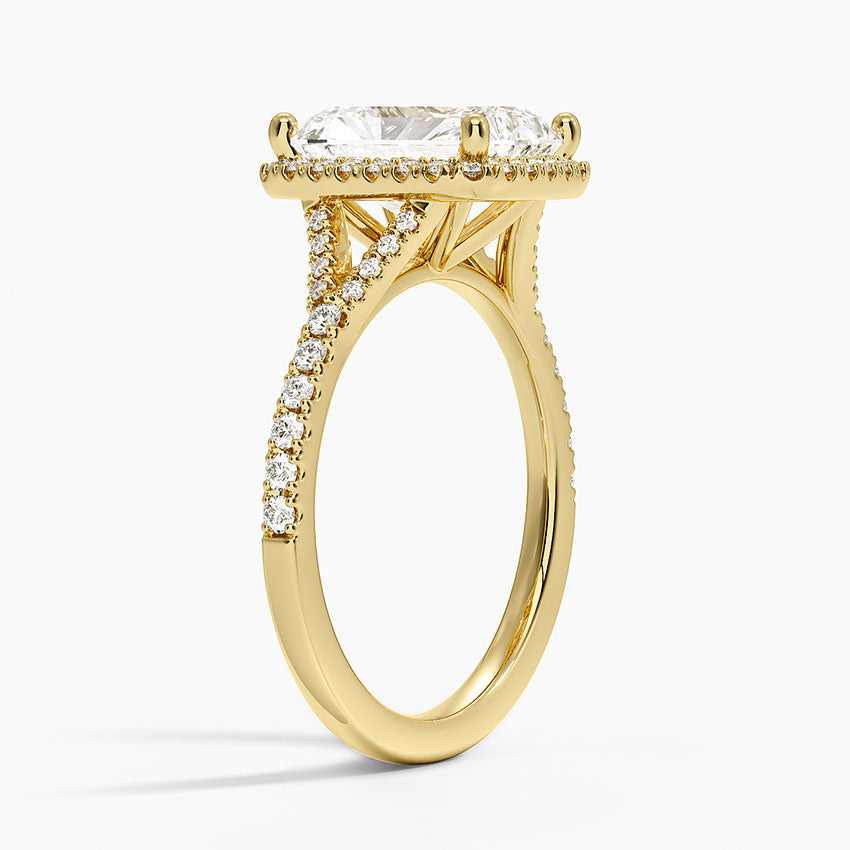 2,30 Karat Radiant Halo Tasarım Tektaş Laboratuvar Pırlanta Yüzük 18K -Novara - Bold Diamonds
