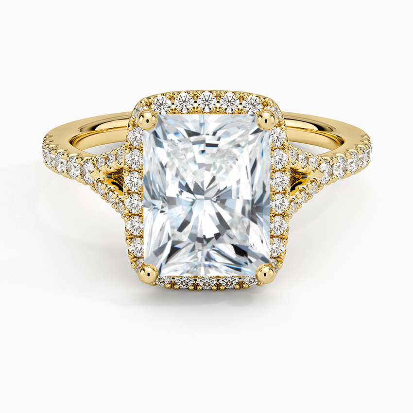 2,30 Karat Radiant Halo Tasarım Tektaş Laboratuvar Pırlanta Yüzük 18K -Novara - Bold Diamonds