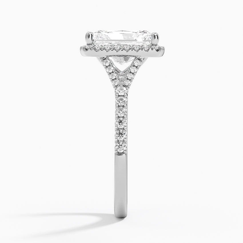 2,30 Karat Radiant Halo Tasarım Tektaş Laboratuvar Pırlanta Yüzük 18K -Novara - Bold Diamonds
