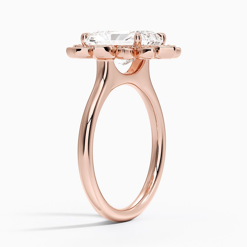 2,30 Karat Radiant Halo Tasarım Tektaş Laboratuvar Pırlanta Yüzük 18K - Solara - Bold Diamonds