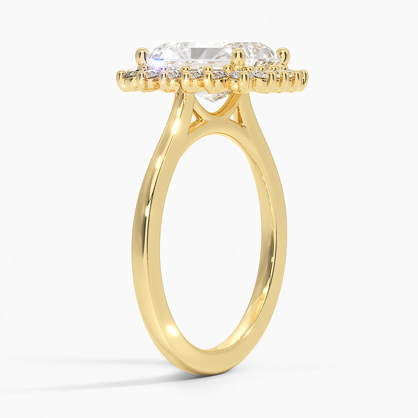 2,30 Karat Radiant Halo Tasarım Tektaş Laboratuvar Pırlanta Yüzük 18K -Vespera - Bold Diamonds