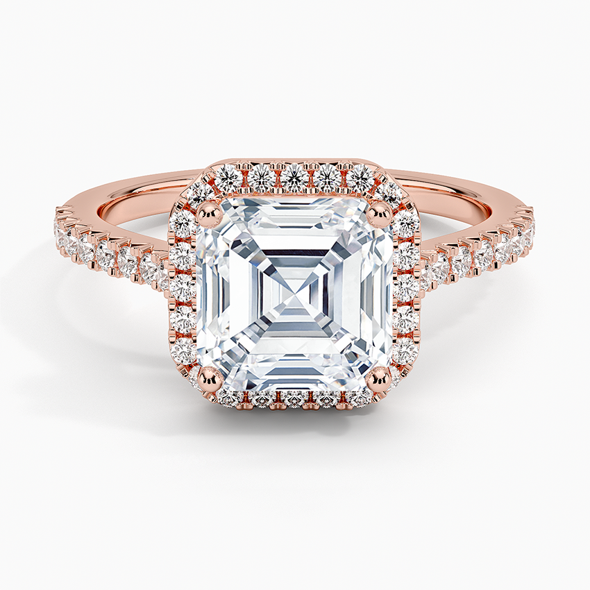 2.40 Karat Asscher Halo Tasarım Tektaş Laboratuvar Pırlanta Yüzük 18k -Astrala - Bold Diamonds