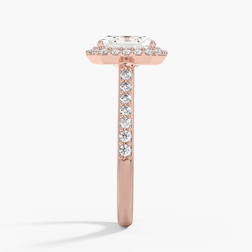 2,40 Karat Asscher Halo Tasarım Tektaş Laboratuvar Pırlanta Yüzük 18K - Bellora - Bold Diamonds