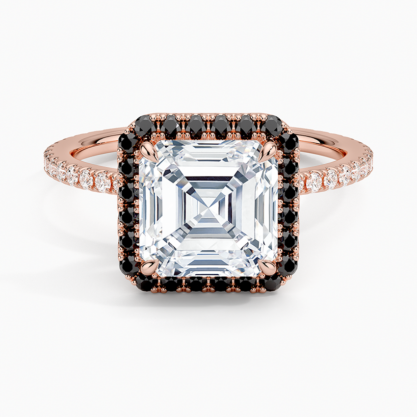 2.40 Karat Asscher Halo Tasarım Tektaş Laboratuvar Pırlanta Yüzük 18k -Halora - Bold Diamonds