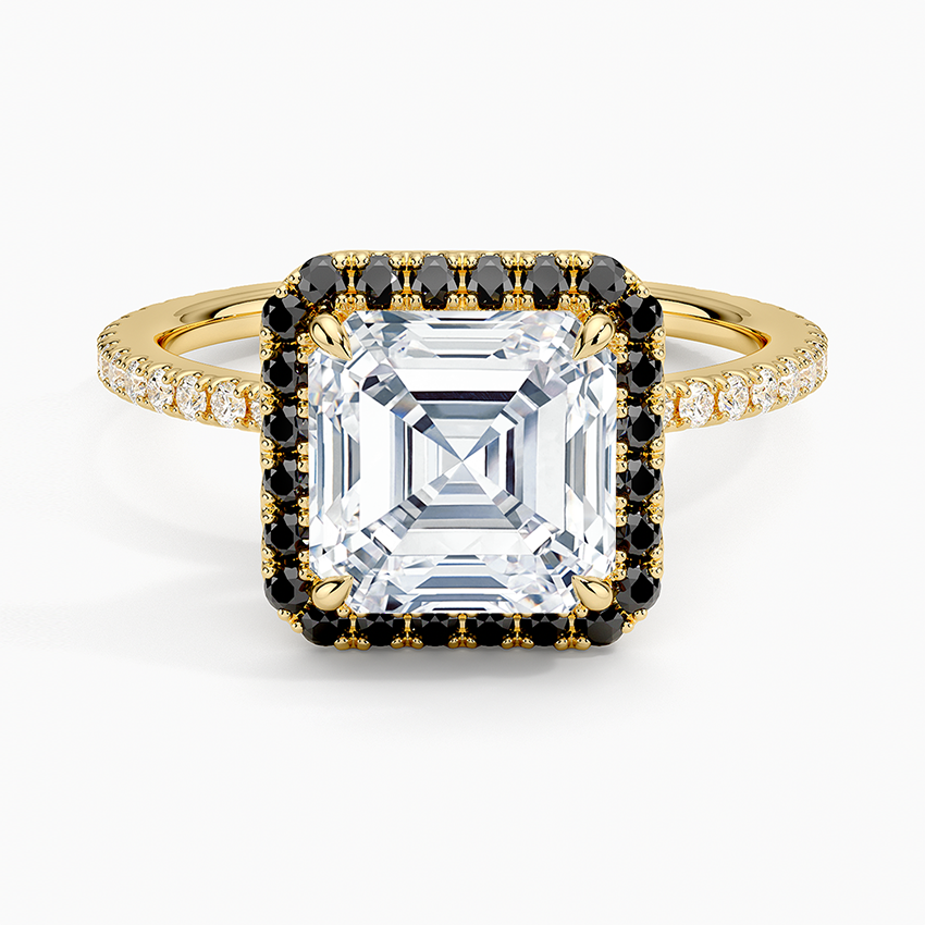 2.40 Karat Asscher Halo Tasarım Tektaş Laboratuvar Pırlanta Yüzük 18k -Halora - Bold Diamonds
