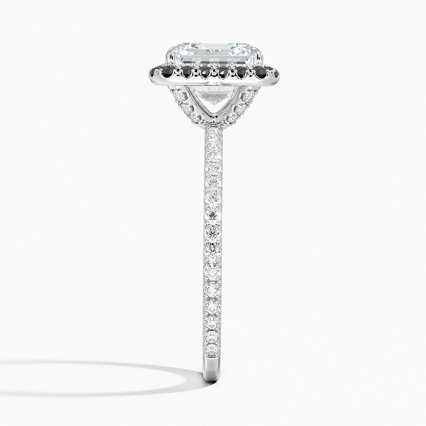 2.40 Karat Asscher Halo Tasarım Tektaş Laboratuvar Pırlanta Yüzük 18k -Halora - Bold Diamonds