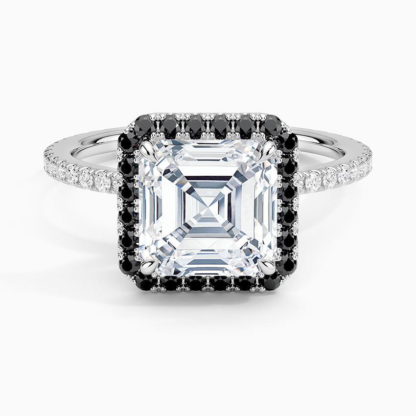 2.40 Karat Asscher Halo Tasarım Tektaş Laboratuvar Pırlanta Yüzük 18k -Halora - Bold Diamonds