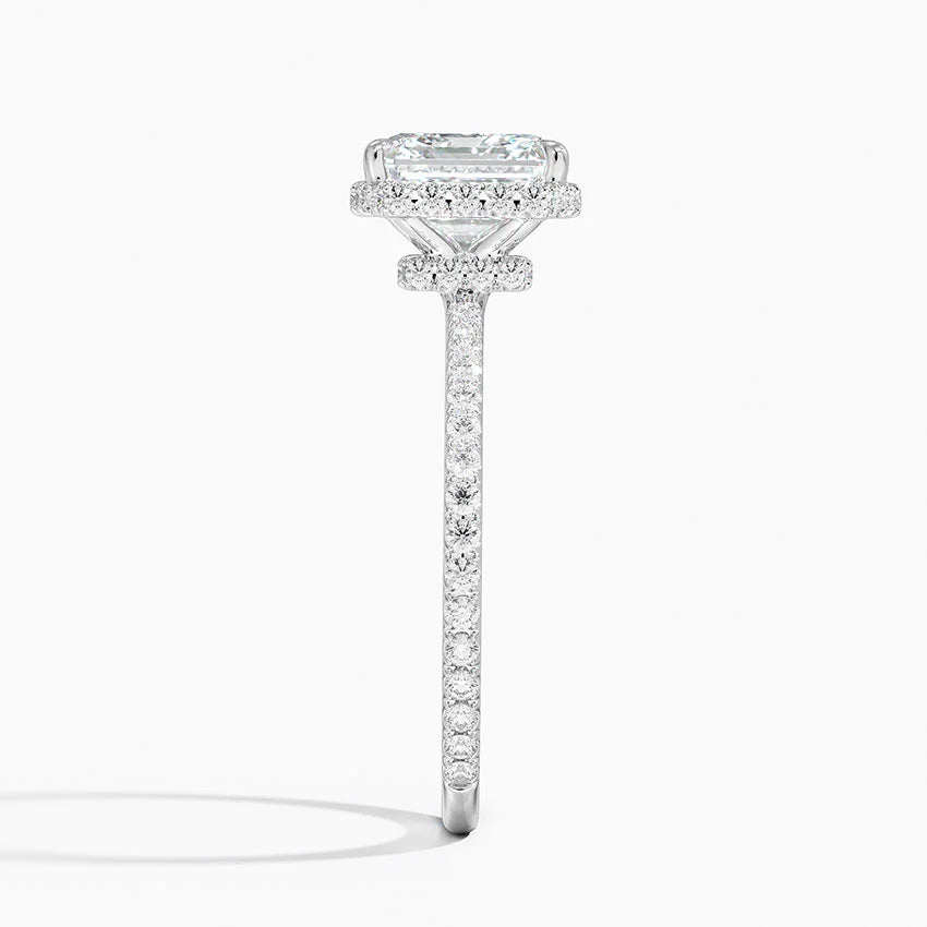 2,40 Karat Asscher Halo Tasarım Tektaş Laboratuvar Pırlanta Yüzük 18K -Luminara - Bold Diamonds