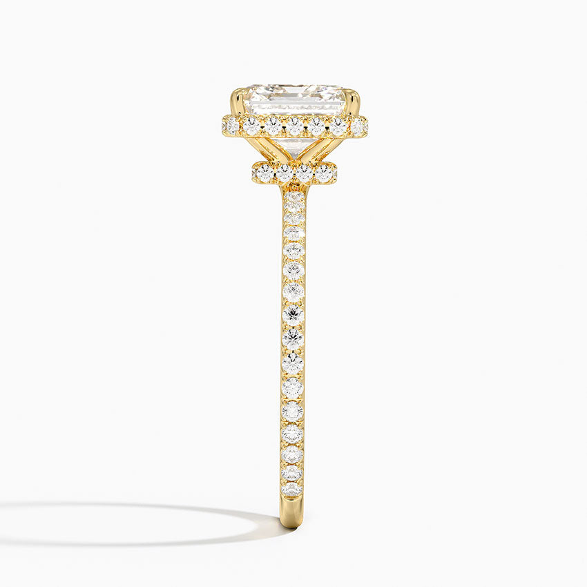 2,40 Karat Asscher Halo Tasarım Tektaş Laboratuvar Pırlanta Yüzük 18K -Luminara - Bold Diamonds