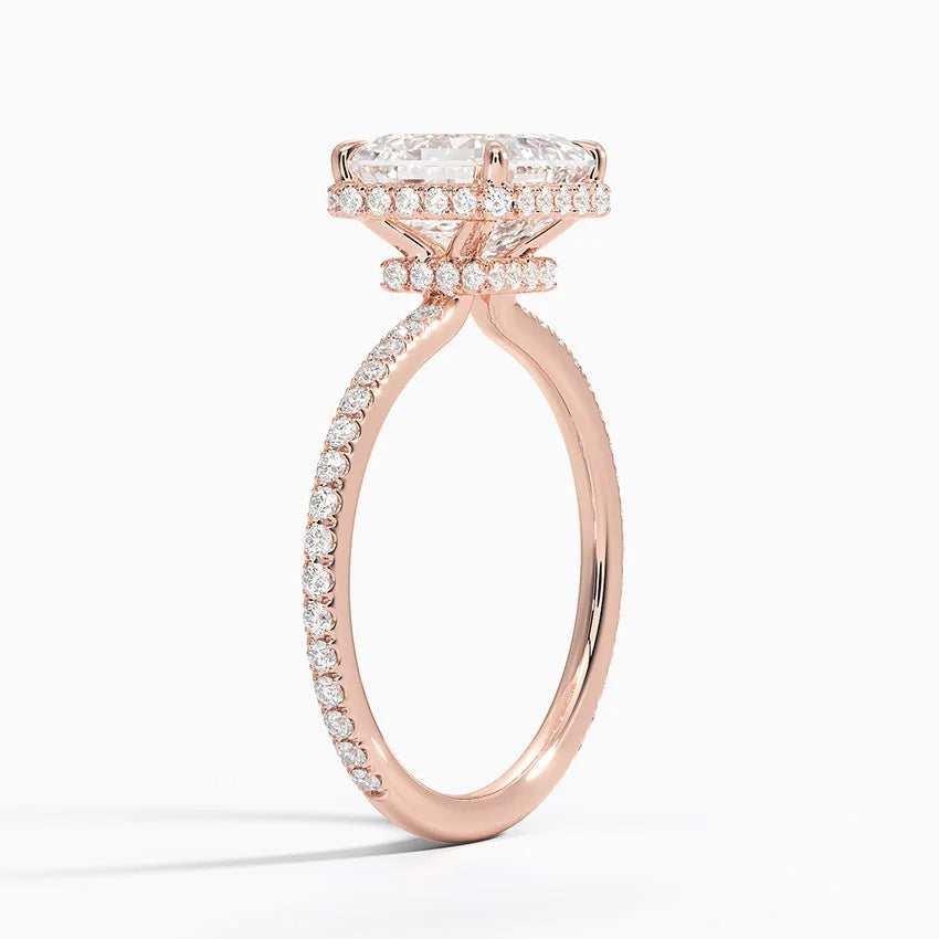 2,40 Karat Asscher Halo Tasarım Tektaş Laboratuvar Pırlanta Yüzük 18K -Luminara - Bold Diamonds