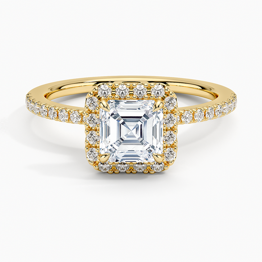 2.40 Karat Asscher Halo Tasarım Tektaş Laboratuvar Pırlanta Yüzük -Luxora - Bold Diamonds