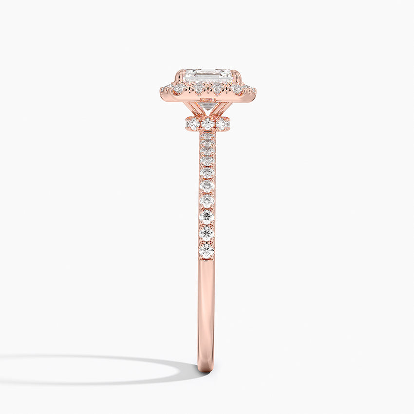 2.40 Karat Asscher Halo Tasarım Tektaş Laboratuvar Pırlanta Yüzük -Luxora - Bold Diamonds