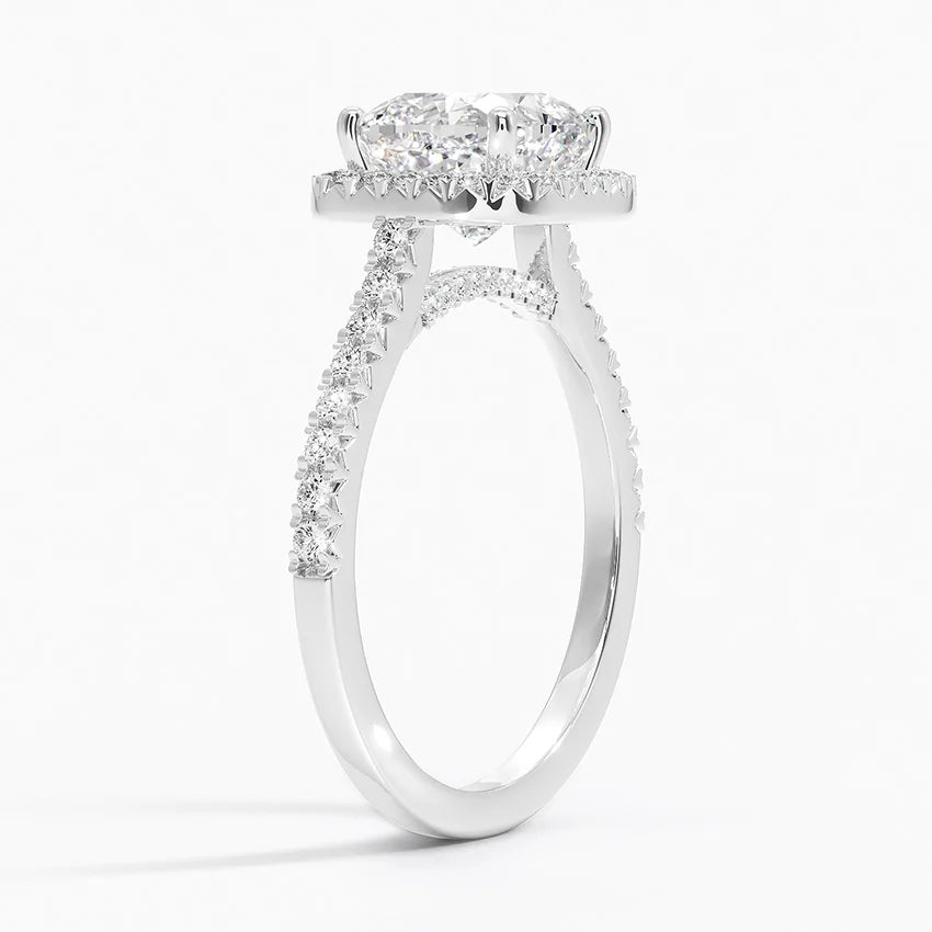 2.40 Karat Cushion Halo Tasarım Tektaş Laboratuvar Pırlanta Yüzük 18k -Astrala - Bold Diamonds