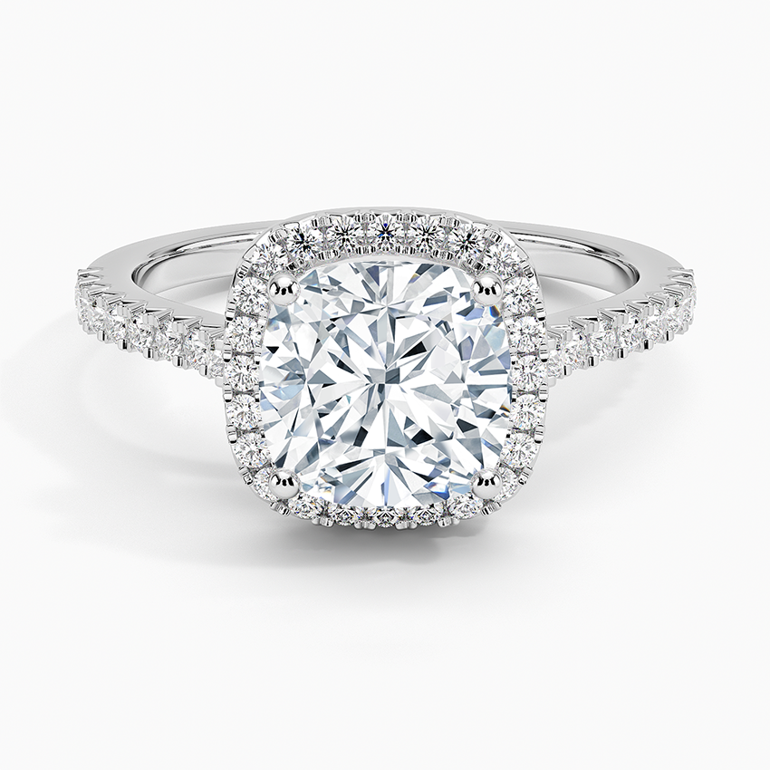2.40 Karat Cushion Halo Tasarım Tektaş Laboratuvar Pırlanta Yüzük 18k -Astrala - Bold Diamonds
