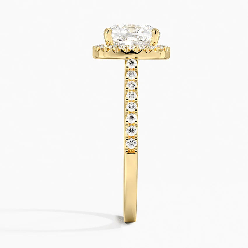 2.40 Karat Cushion Halo Tasarım Tektaş Laboratuvar Pırlanta Yüzük 18k -Astrala - Bold Diamonds