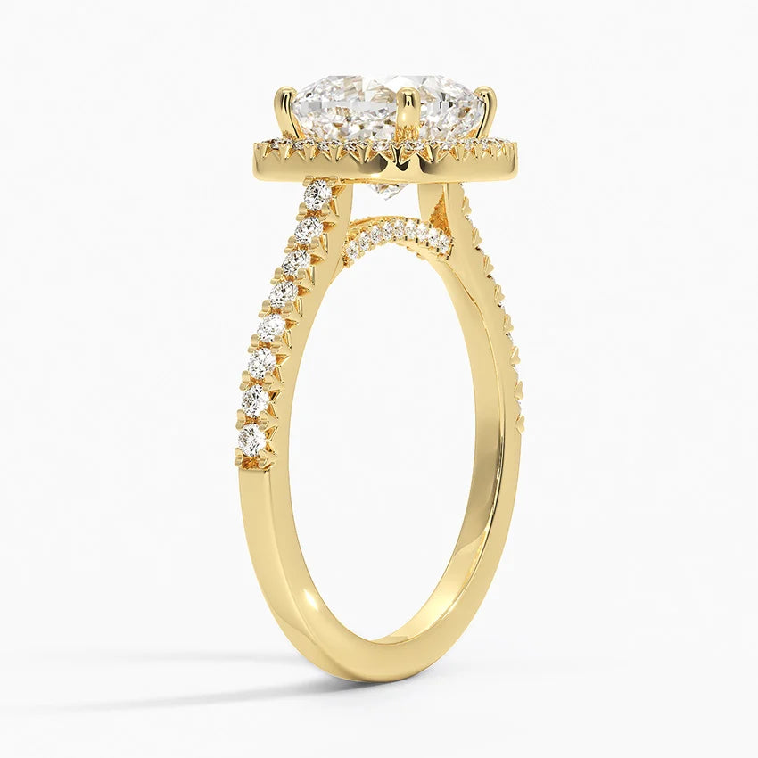 2.40 Karat Cushion Halo Tasarım Tektaş Laboratuvar Pırlanta Yüzük 18k -Astrala - Bold Diamonds