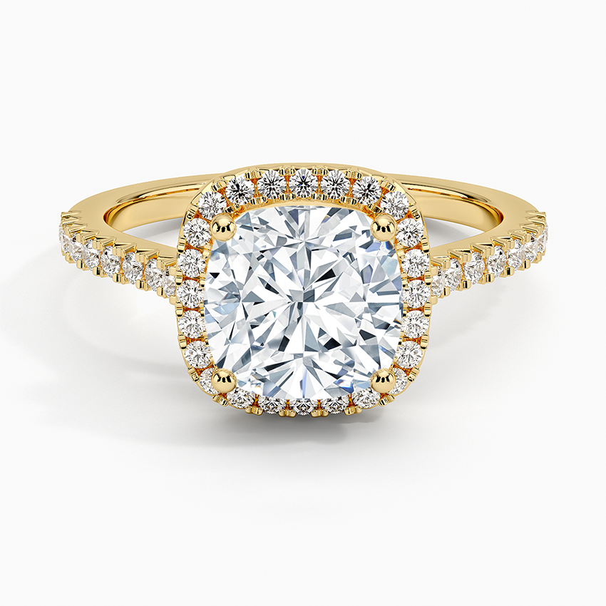 2.40 Karat Cushion Halo Tasarım Tektaş Laboratuvar Pırlanta Yüzük 18k -Astrala - Bold Diamonds