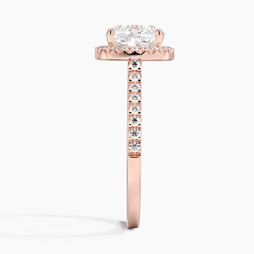 2.40 Karat Cushion Halo Tasarım Tektaş Laboratuvar Pırlanta Yüzük 18k -Astrala - Bold Diamonds
