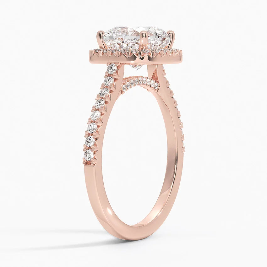 2.40 Karat Cushion Halo Tasarım Tektaş Laboratuvar Pırlanta Yüzük 18k -Astrala - Bold Diamonds