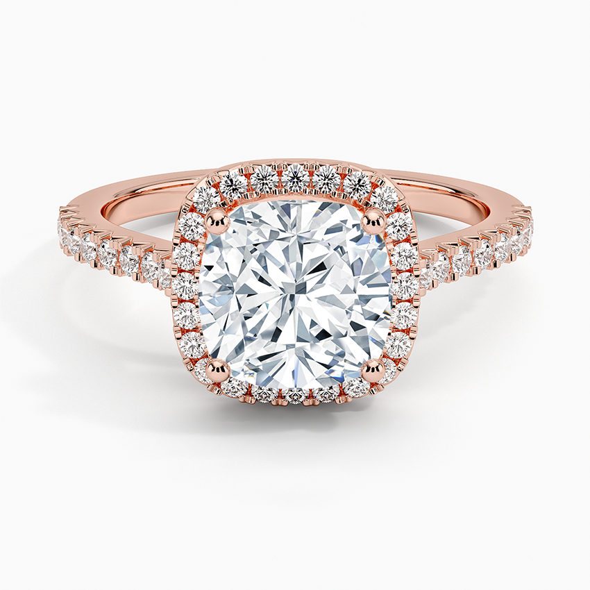 2.40 Karat Cushion Halo Tasarım Tektaş Laboratuvar Pırlanta Yüzük 18k -Astrala - Bold Diamonds