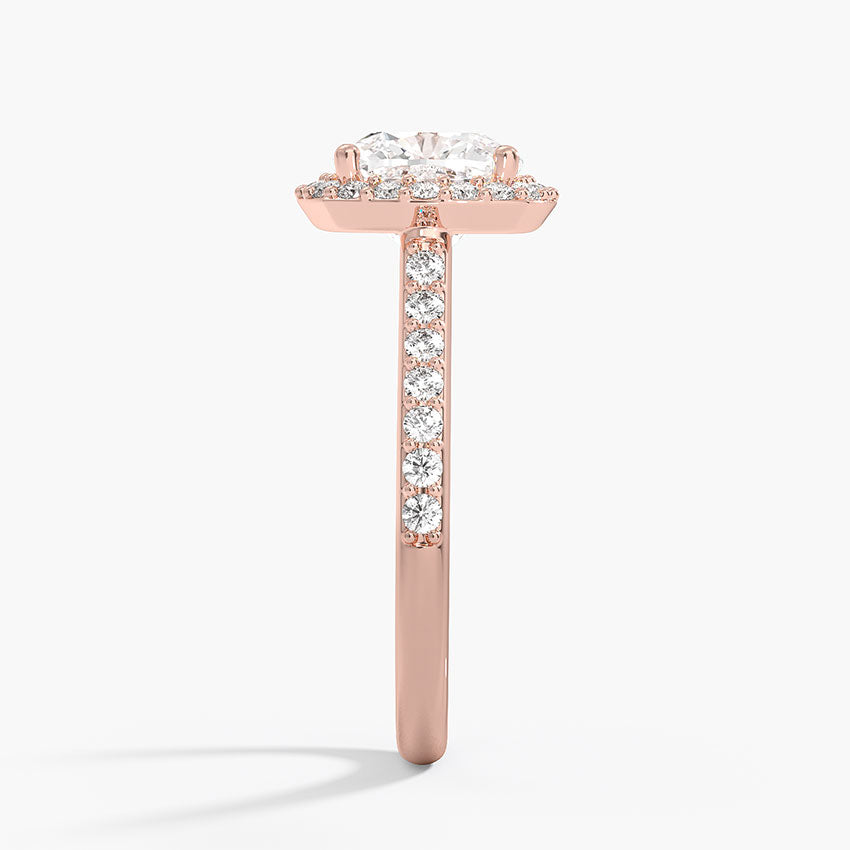 2,40 Karat Cushion Halo Tasarım Tektaş Laboratuvar Pırlanta Yüzük 18K -Bellora - Bold Diamonds
