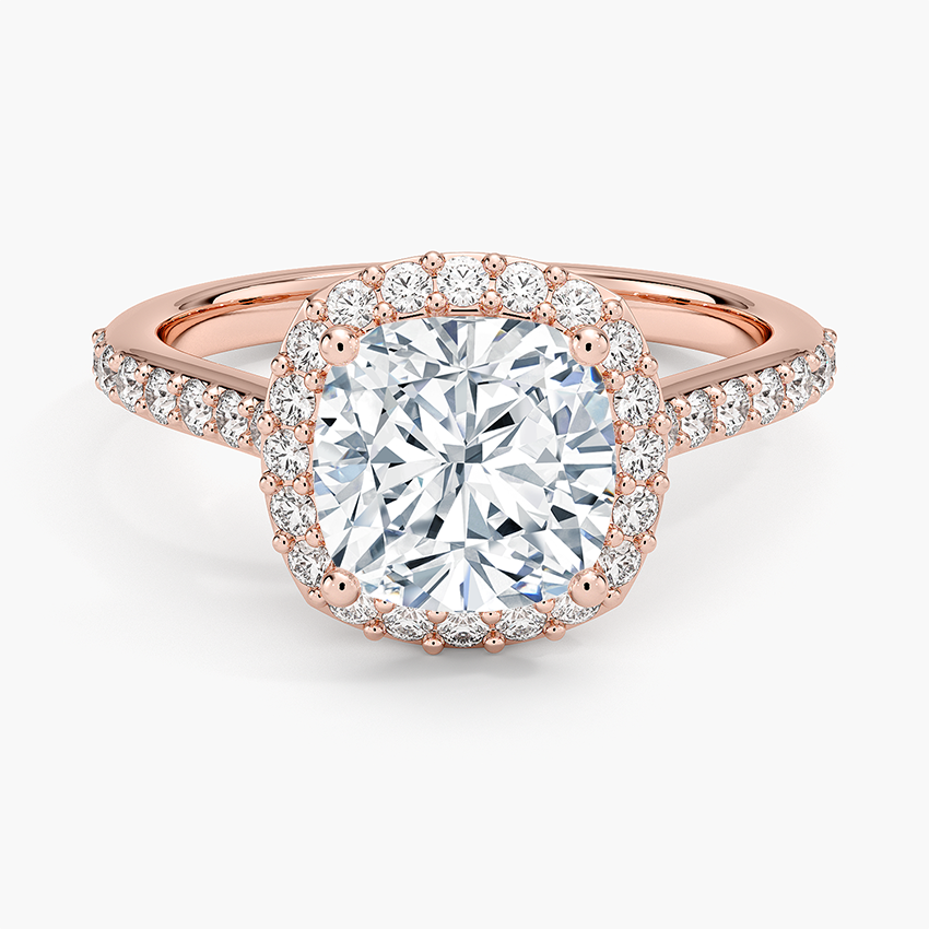 2,40 Karat Cushion Halo Tasarım Tektaş Laboratuvar Pırlanta Yüzük 18K -Bellora - Bold Diamonds