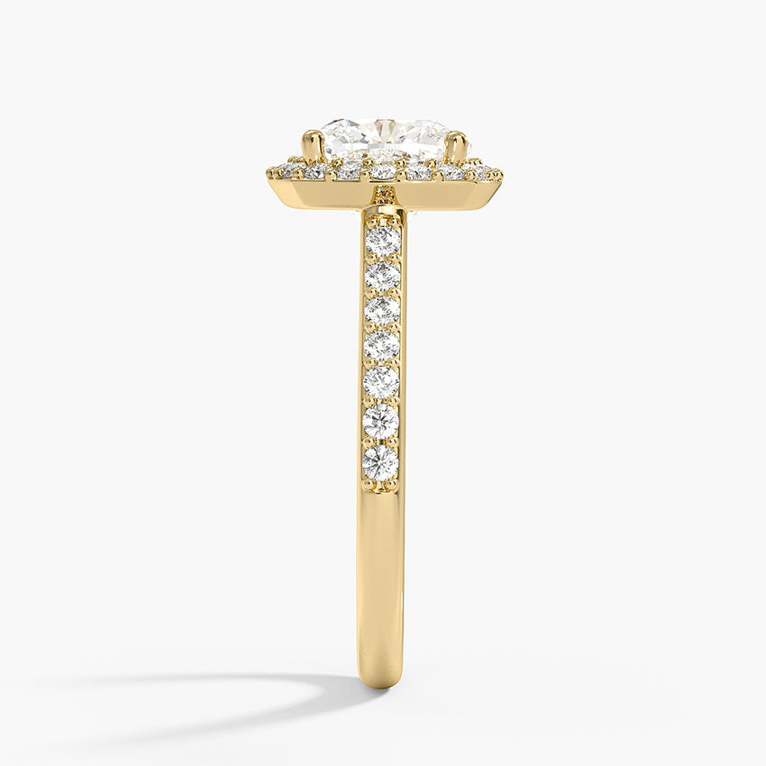 2,40 Karat Cushion Halo Tasarım Tektaş Laboratuvar Pırlanta Yüzük 18K -Bellora - Bold Diamonds