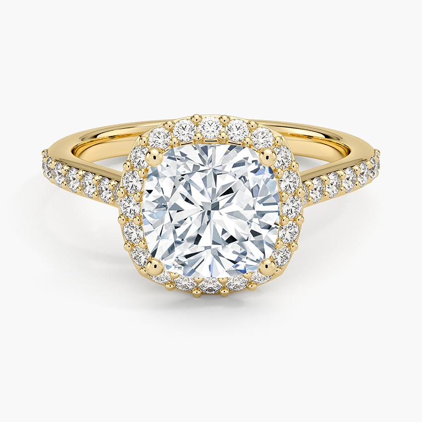 2,40 Karat Cushion Halo Tasarım Tektaş Laboratuvar Pırlanta Yüzük 18K -Bellora - Bold Diamonds