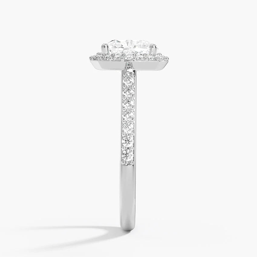 2,40 Karat Cushion Halo Tasarım Tektaş Laboratuvar Pırlanta Yüzük 18K -Bellora - Bold Diamonds