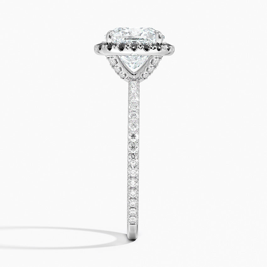 2.40 Karat Cushion Halo Tasarım Tektaş Laboratuvar Pırlanta Yüzük 18k -Halora - Bold Diamonds