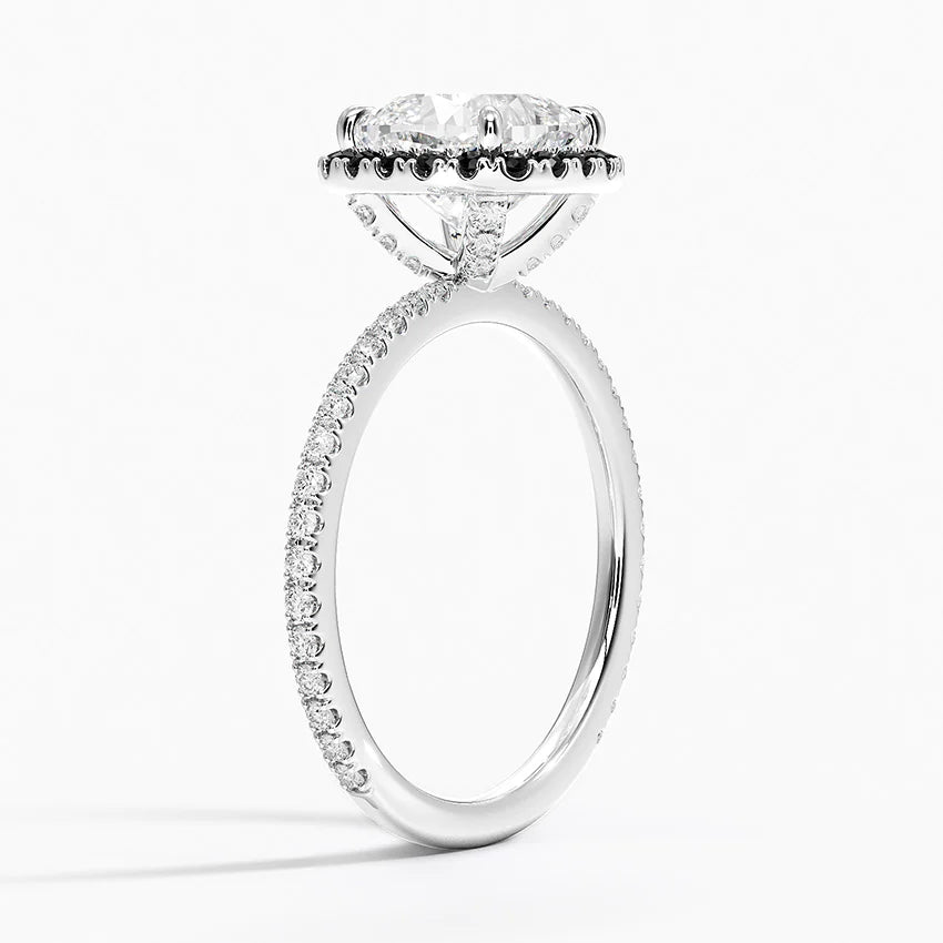 2.40 Karat Cushion Halo Tasarım Tektaş Laboratuvar Pırlanta Yüzük 18k -Halora - Bold Diamonds
