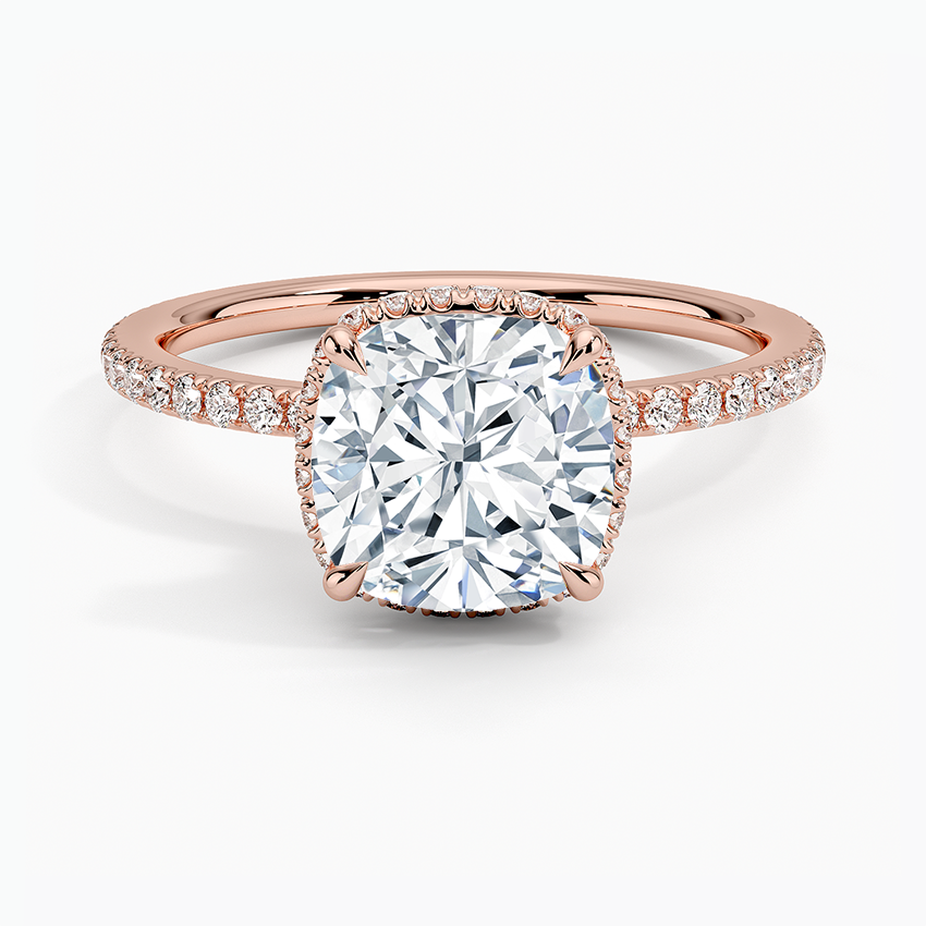 2,40 Karat Cushion Halo Tasarım Tektaş Laboratuvar Pırlanta Yüzük 18K -Luminara - Bold Diamonds
