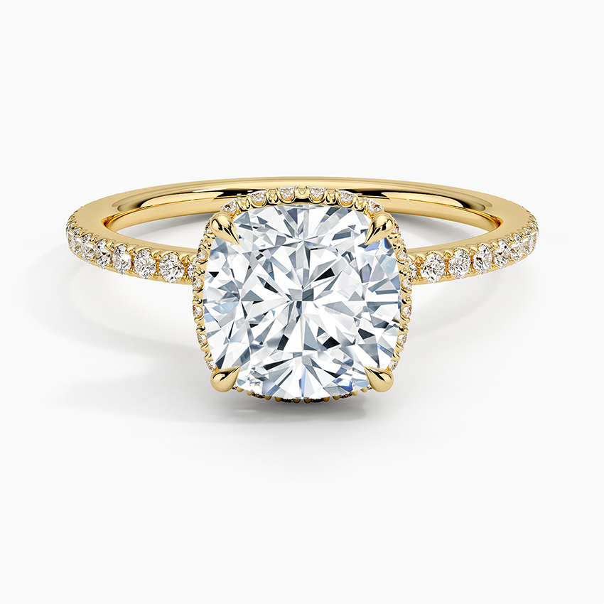 2,40 Karat Cushion Halo Tasarım Tektaş Laboratuvar Pırlanta Yüzük 18K -Luminara - Bold Diamonds