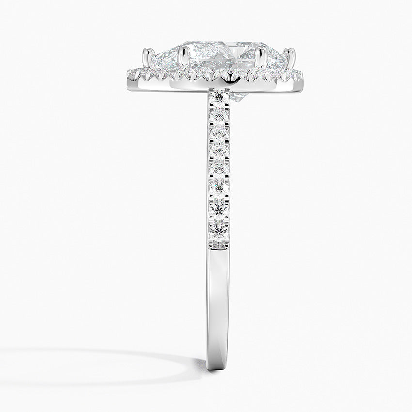 2.40 Karat Damla Halo Tasarım Tektaş Laboratuvar Pırlanta Yüzük 18k -Astrala - Bold Diamonds