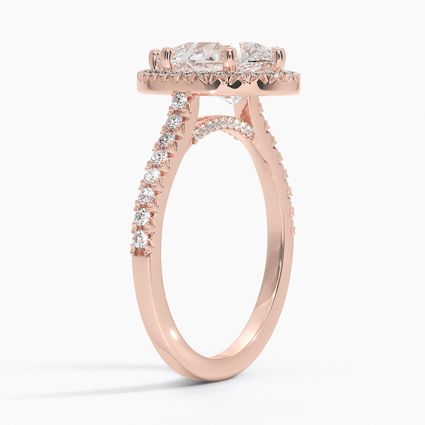 2.40 Karat Damla Halo Tasarım Tektaş Laboratuvar Pırlanta Yüzük 18k -Astrala - Bold Diamonds