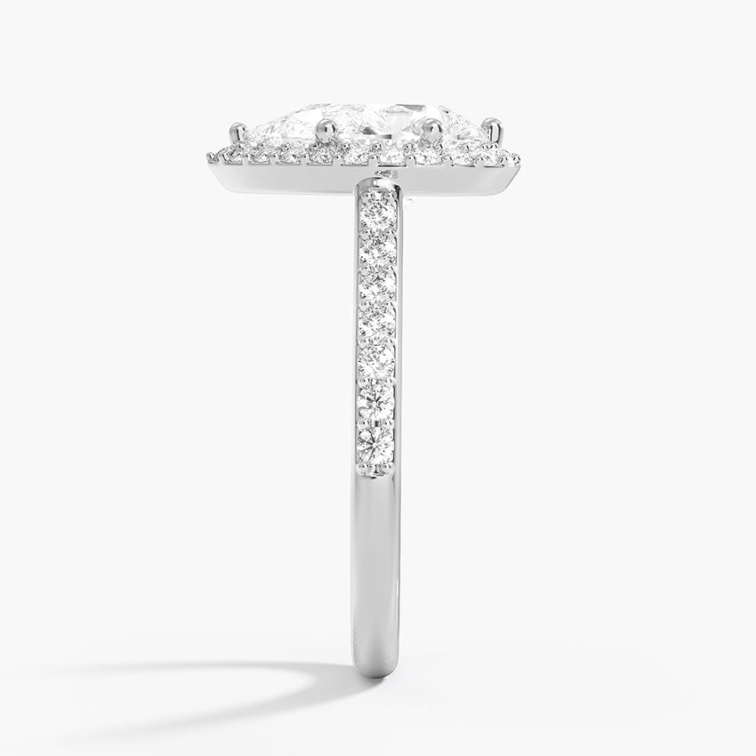 2,40 Karat Damla Halo Tasarım Tektaş Laboratuvar Pırlanta Yüzük 18K -Bellora - Bold Diamonds